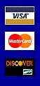 We accept Visa, Mastercard, and Discover